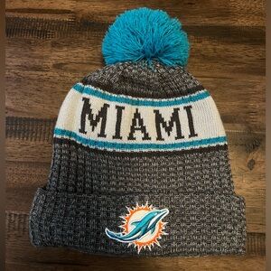 NFL Miami Dolphins New Era Fleece Lined Pom Pom Beanie